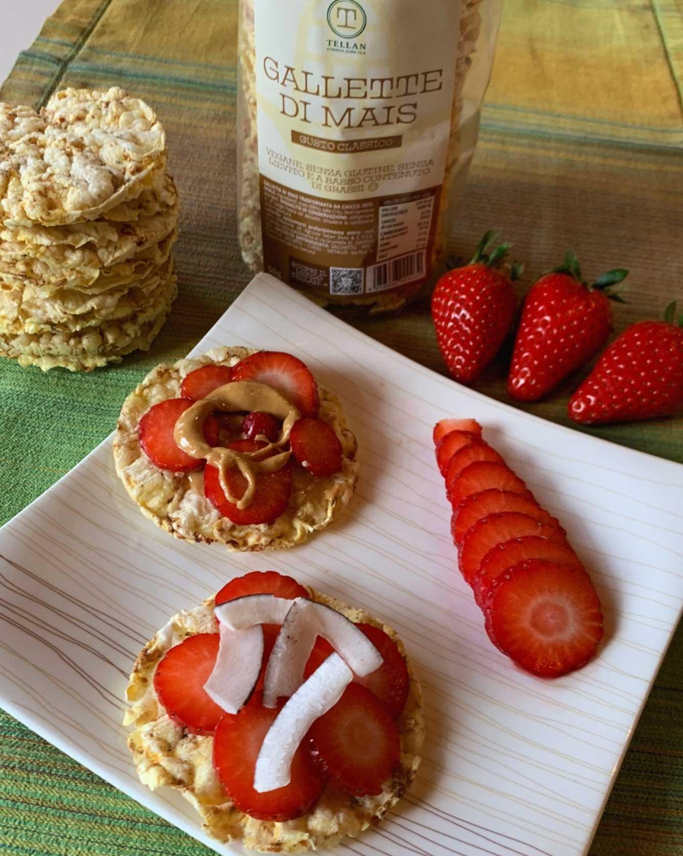 Gallette di mais e fragole - tellan