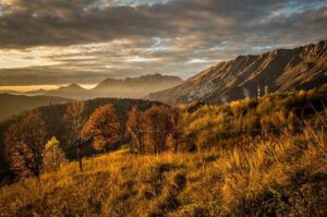 Taipana al tramonto. Autunno.