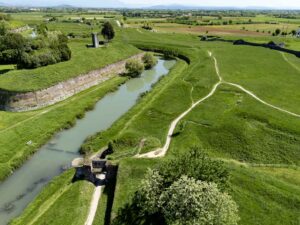 Campi verdi appena fuori da Palmanova
