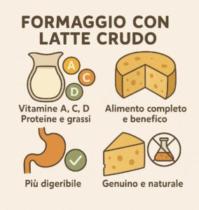Benefici del formaggio a latte crudo