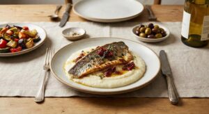 polenta di mais bianco e pesce